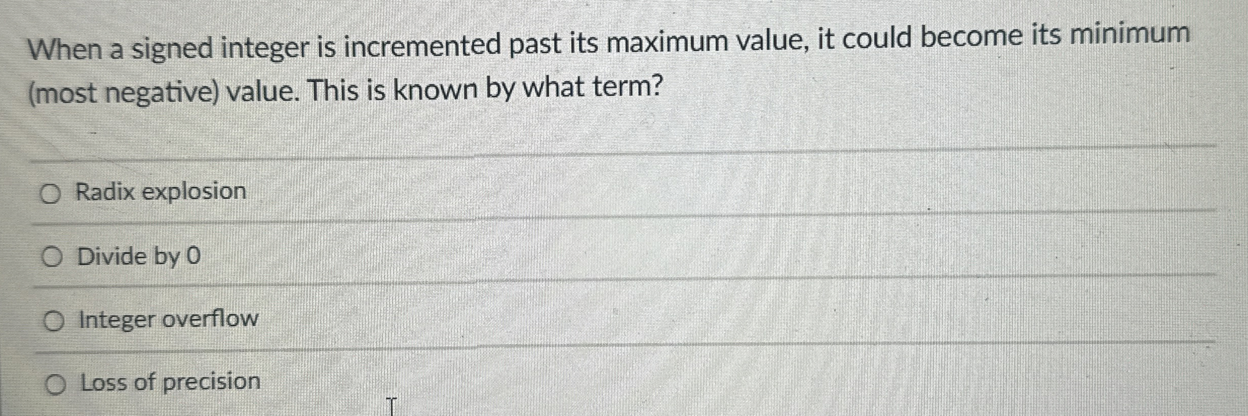 When a signed integer is incremented past its
