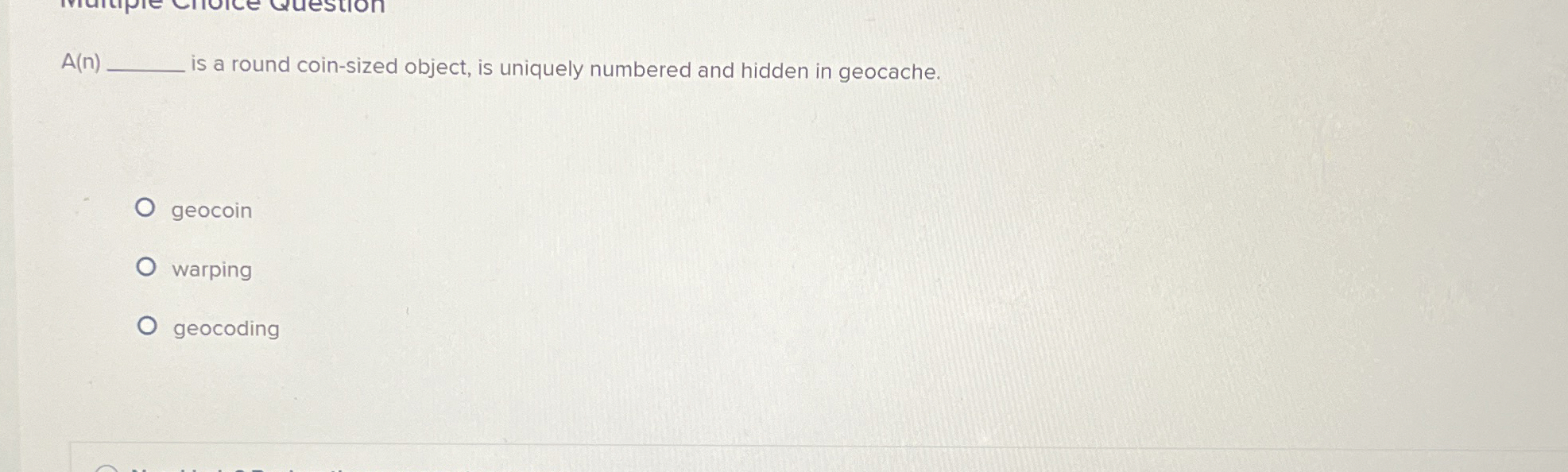 A ( n ) is a round coin - sized object, is