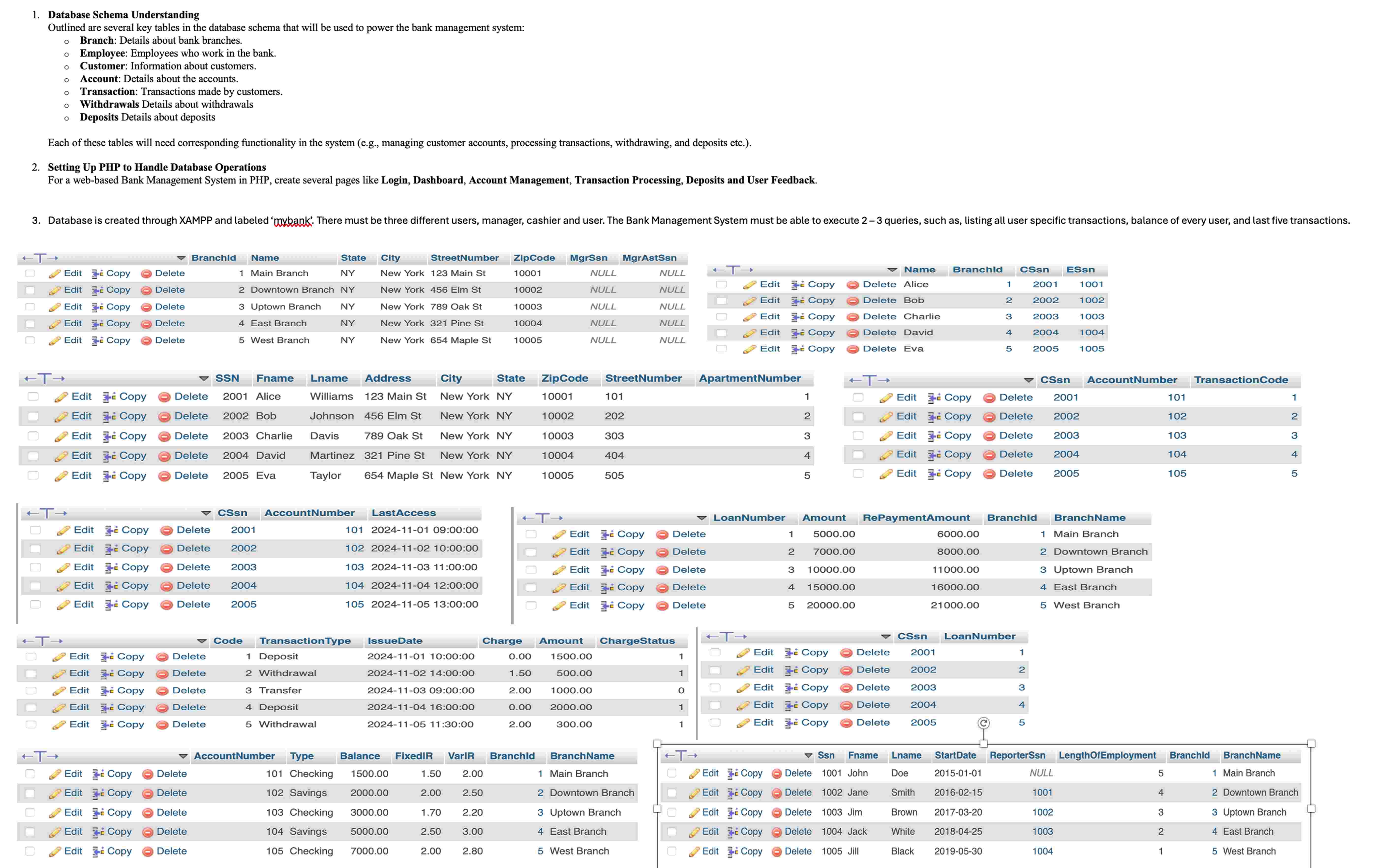 Build a Bank Management System Using PHP Database