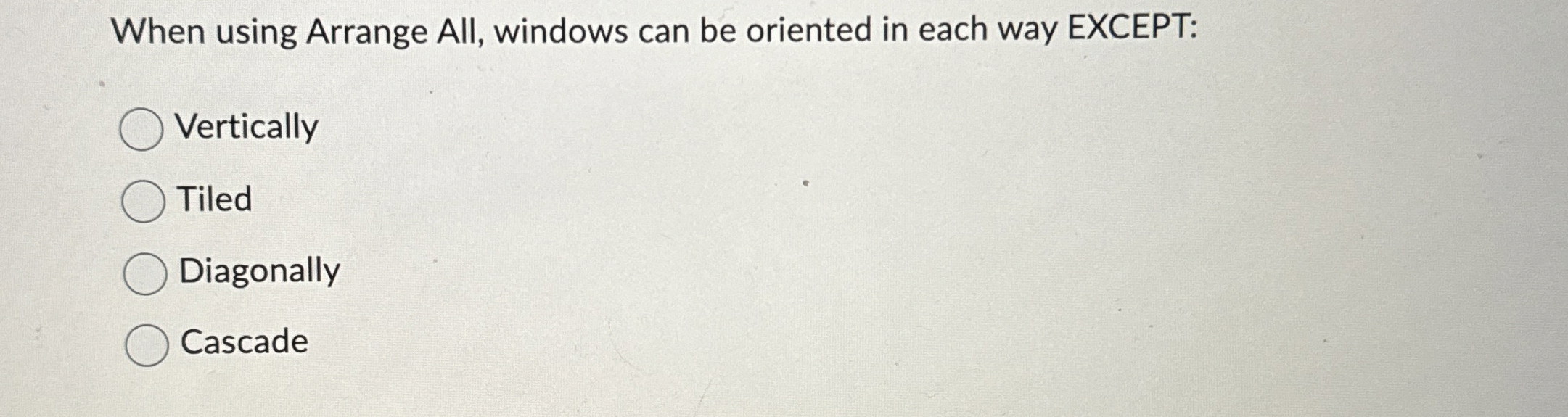 When using Arrange All, windows can be oriented