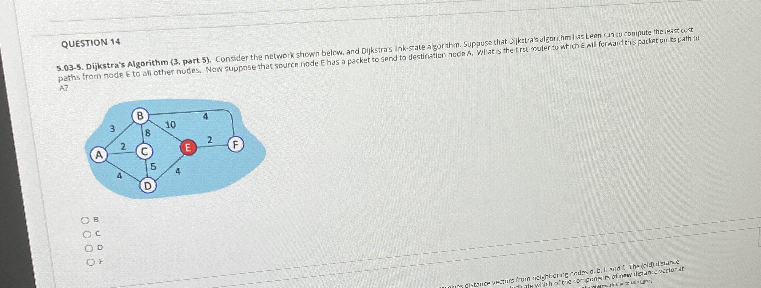 QUESTION 1 4 5 . 0 3 - 5 . Dijkstra's Algorithm (