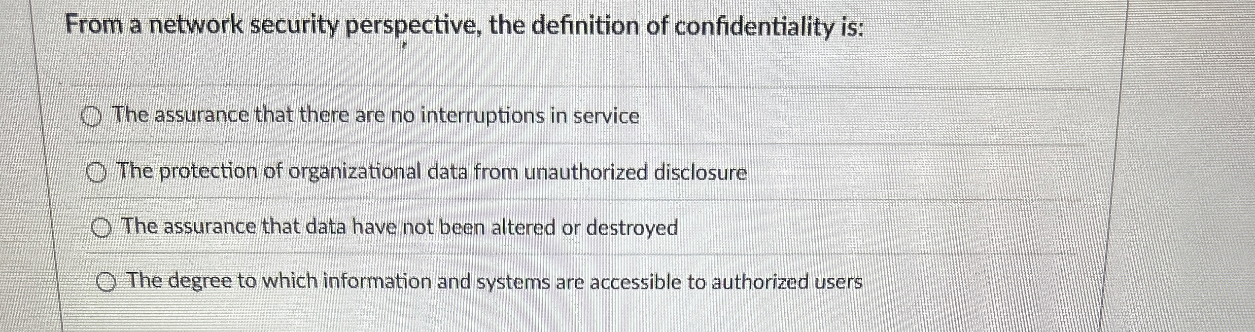 From a network security perspective, the