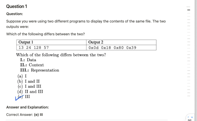Why is the answer e , I would think it would be 1