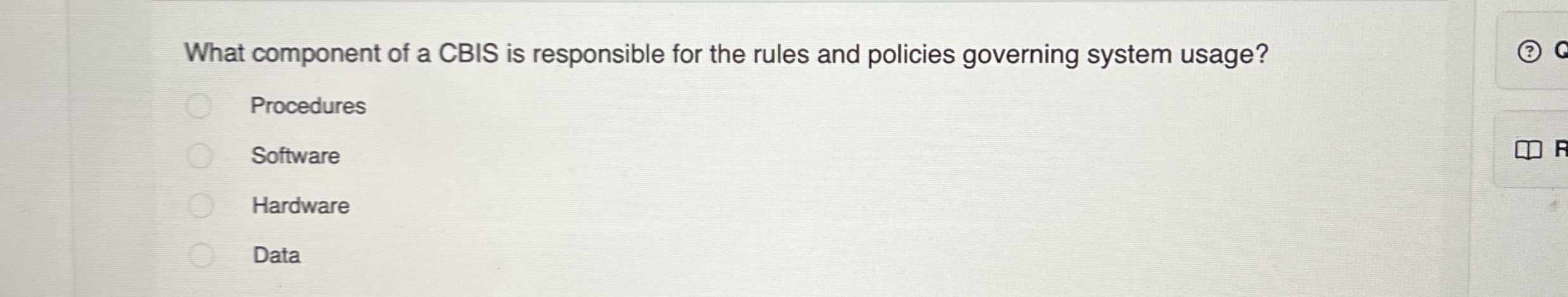 What component of a CBIS is responsible for the