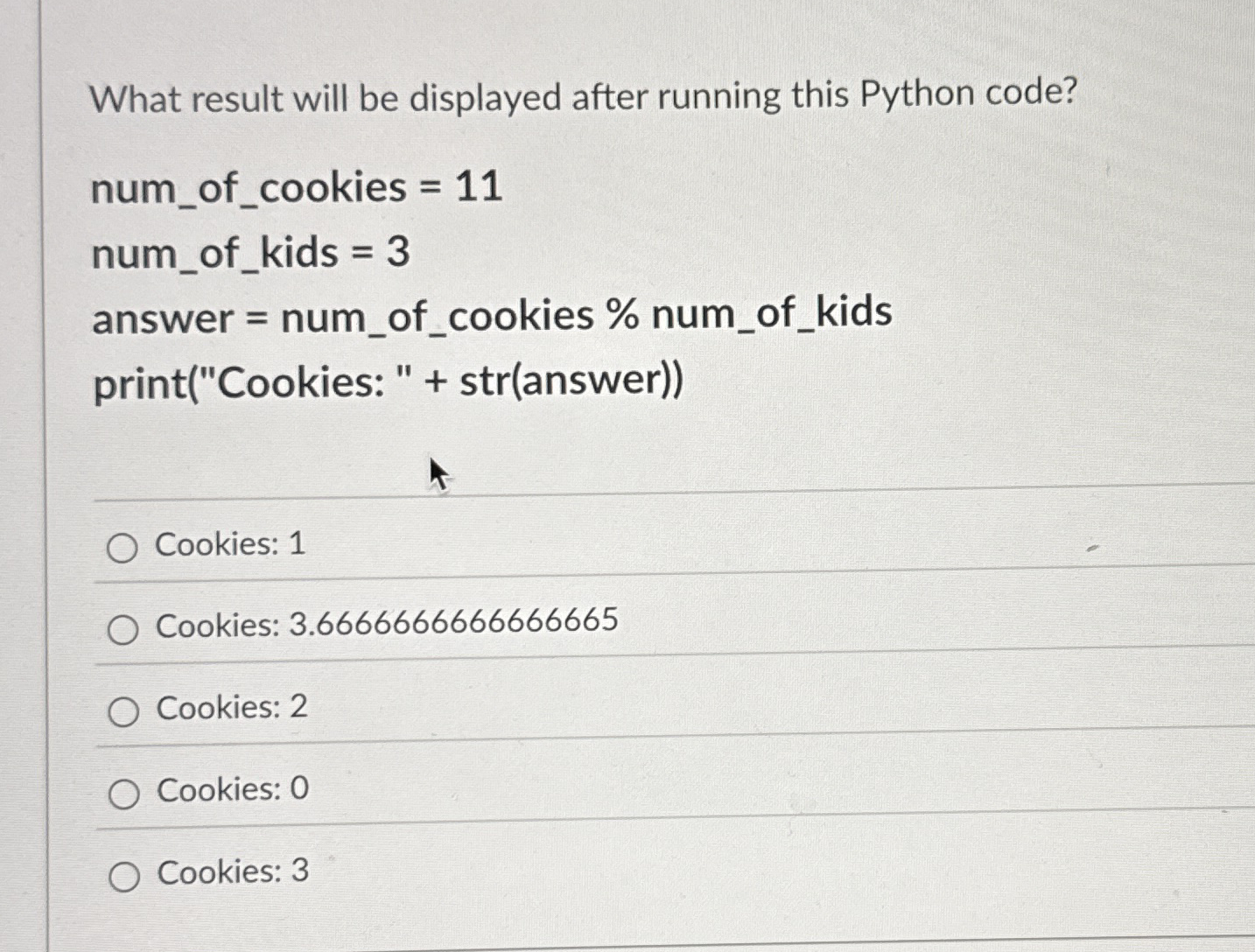 What result will be displayed after running this