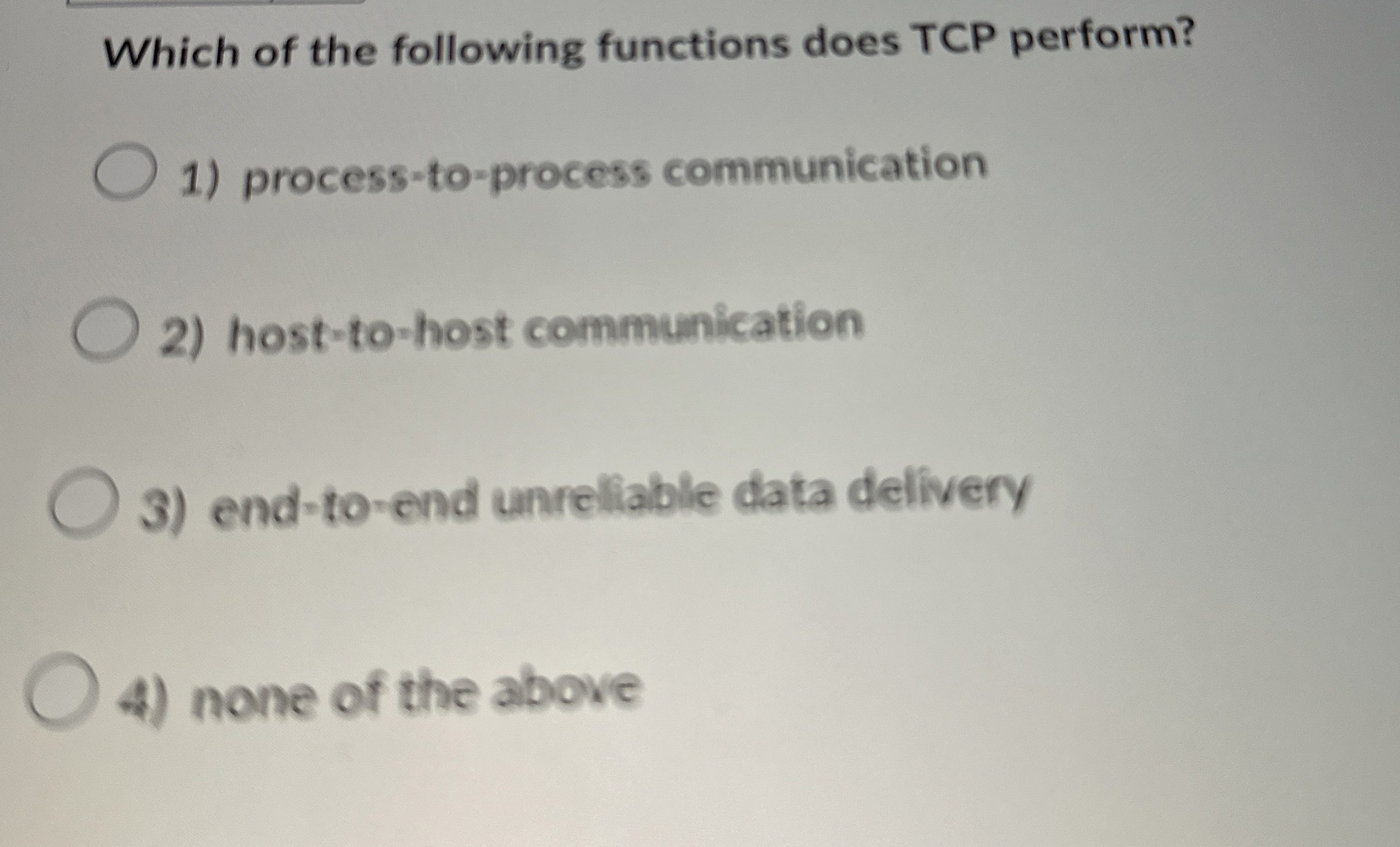 Which of the following functions does TCP