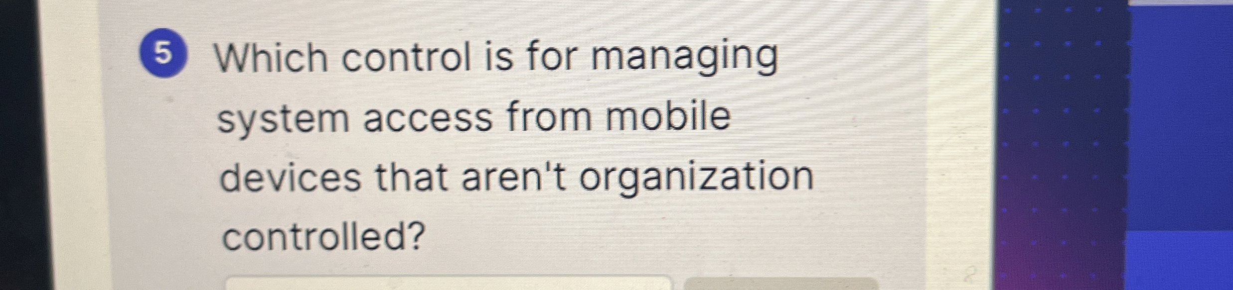Which control is for managing system access from