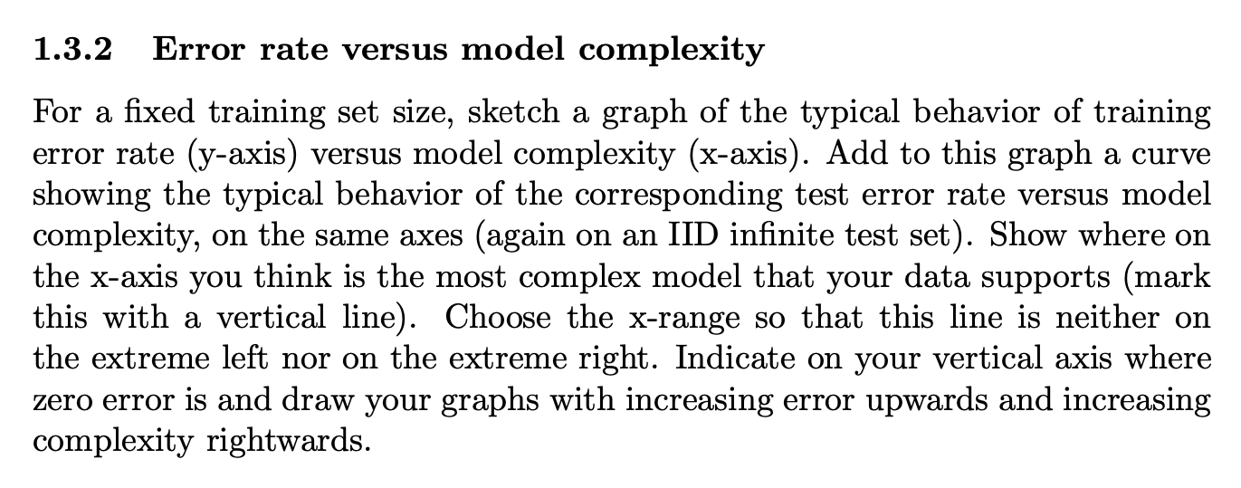 1 . 3 . 2 Error rate versus model complexity For
