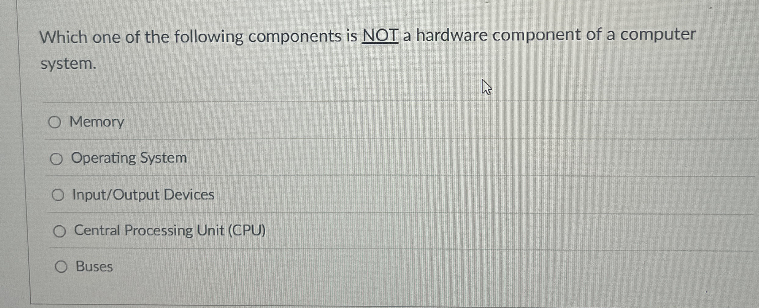 Which one of the following components is NOT a