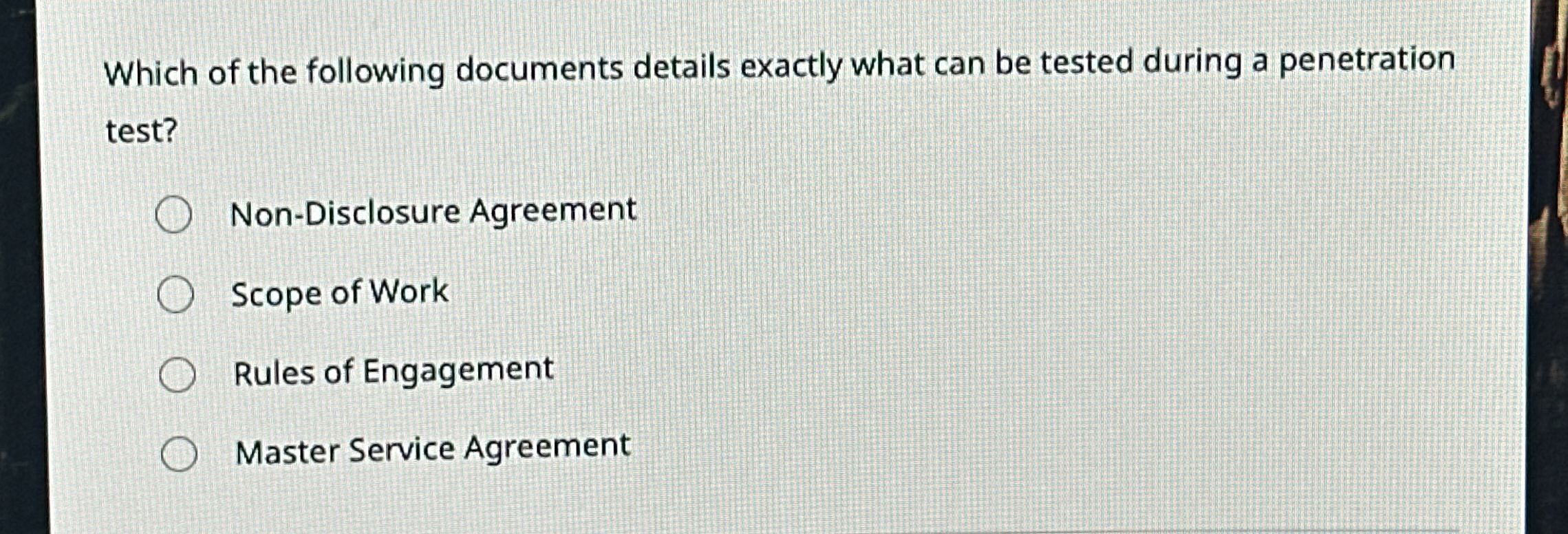 Which of the following documents details exactly