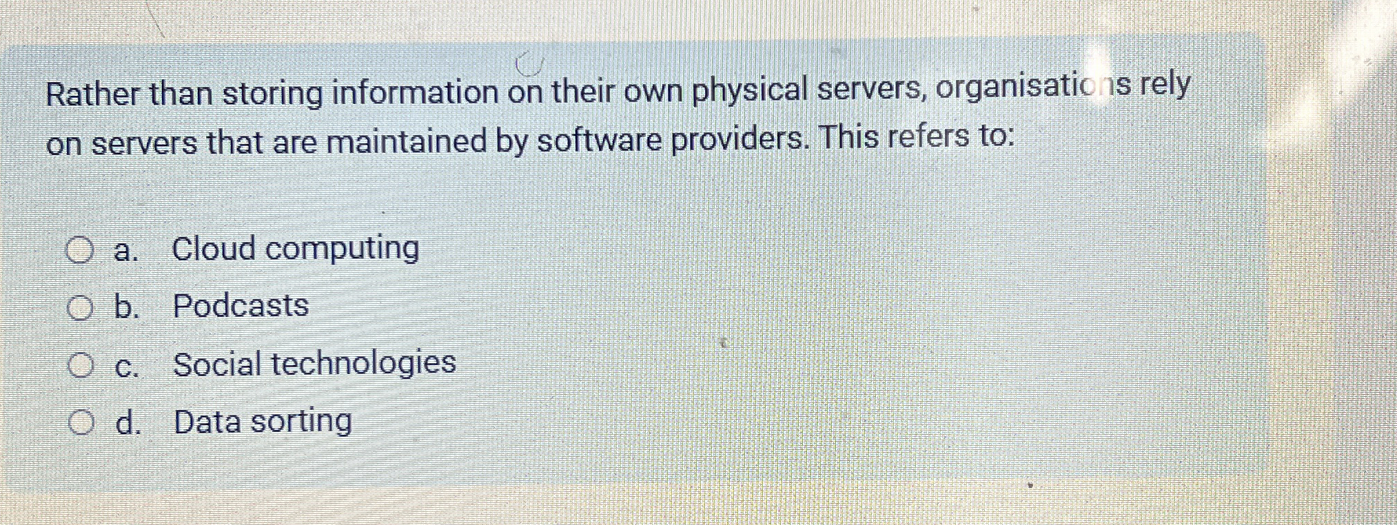 Rather than storing information on their own