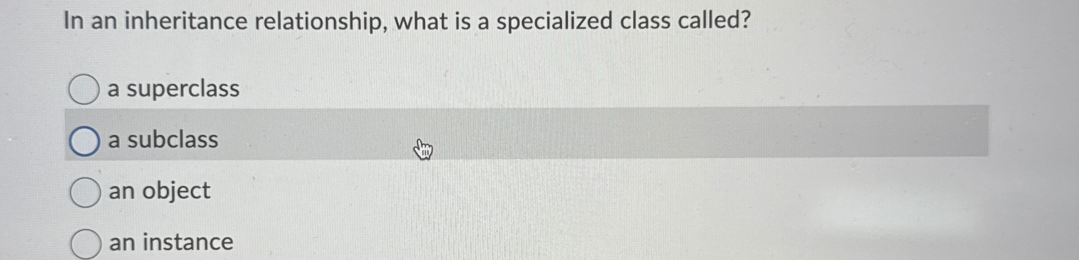 In an inheritance relationship, what is a