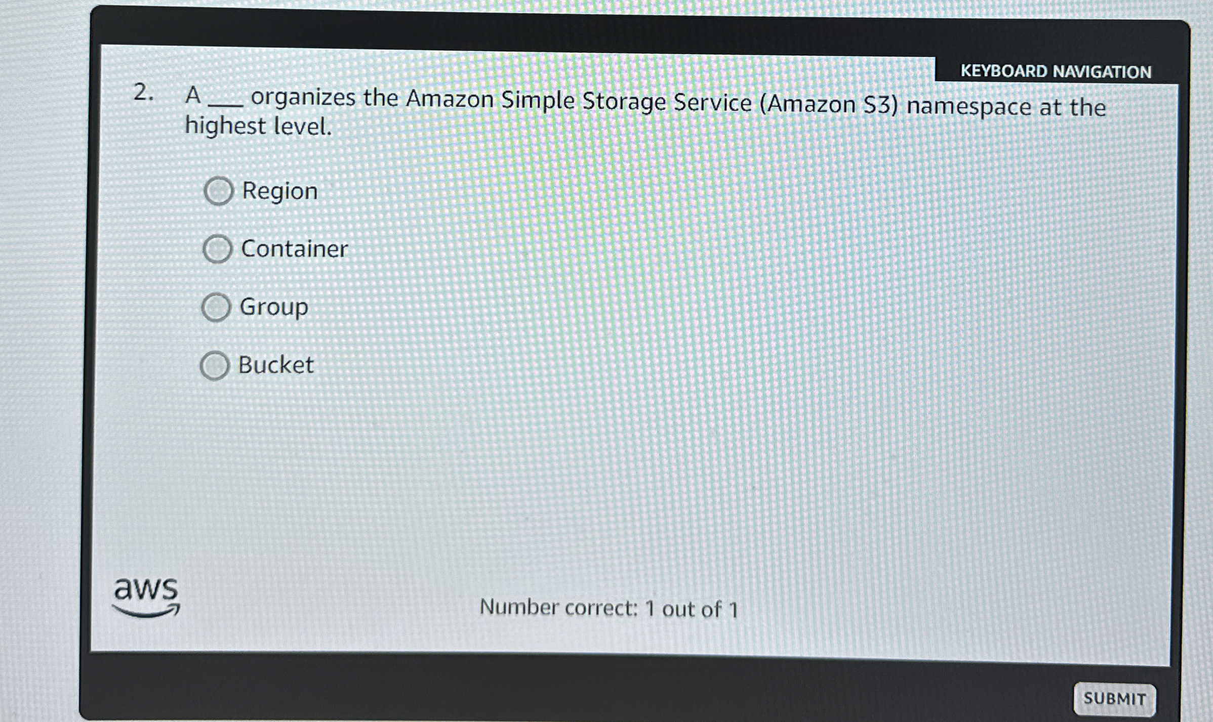 KEYBOARD NAVIGATION 2 . A q , organizes the