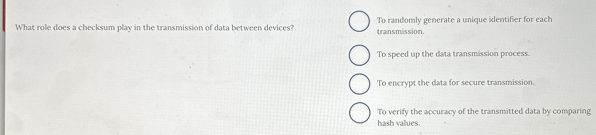 What role does a checksum play in the