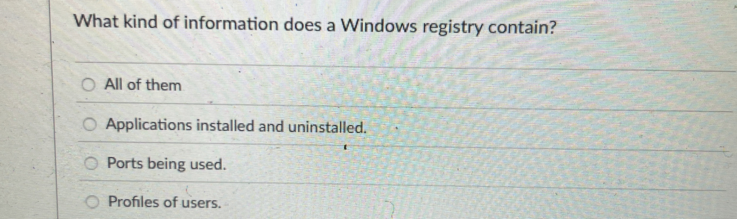 What kind of information does a Windows registry