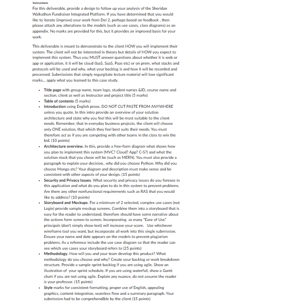 Instructions For this deliverable, provide a