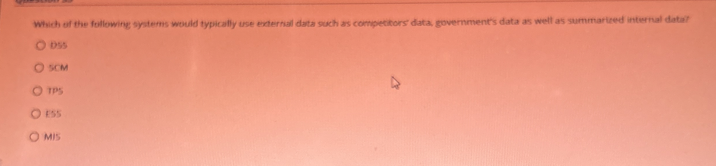 Whin of the following systems would typically use