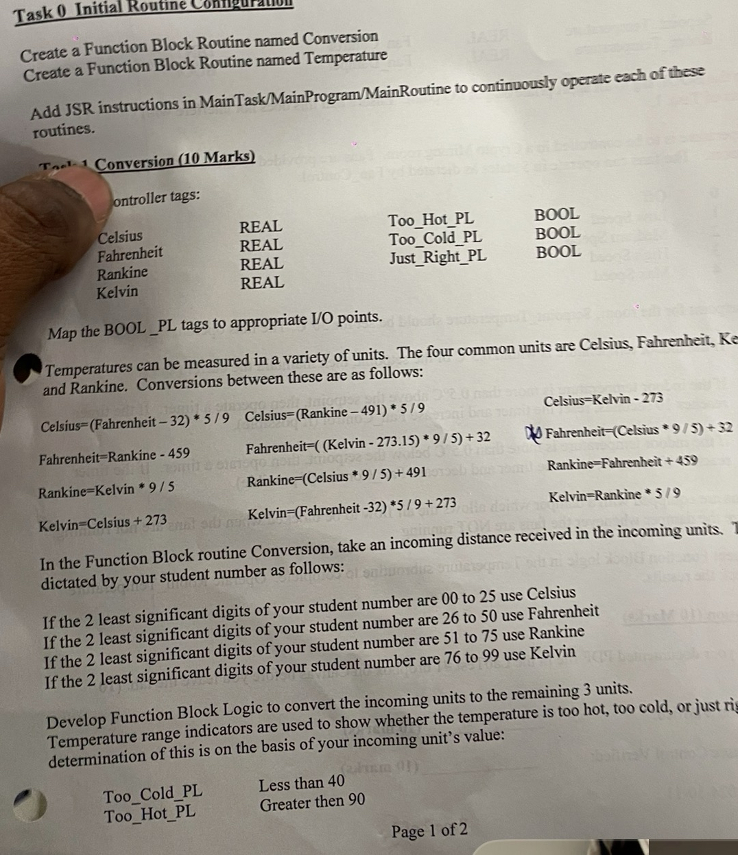 Task 0 Initial Routine Conmguraunu Create a