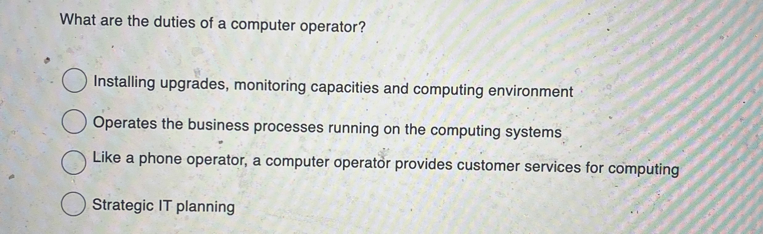 What are the duties of a computer operator?
