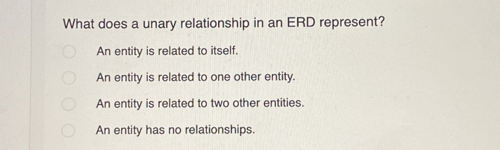 What does a unary relationship in an ERD