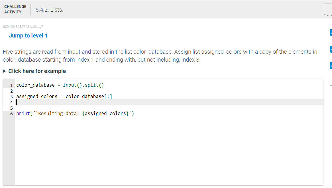 Jump to level 1 Five strings are read from input