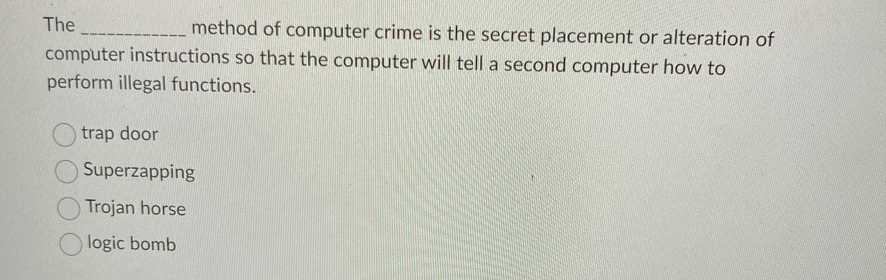 The q , method of computer crime is the secret