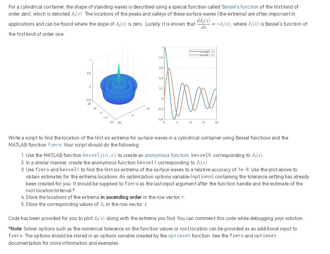 Utilice nicamente MATLAB For a cylindrical