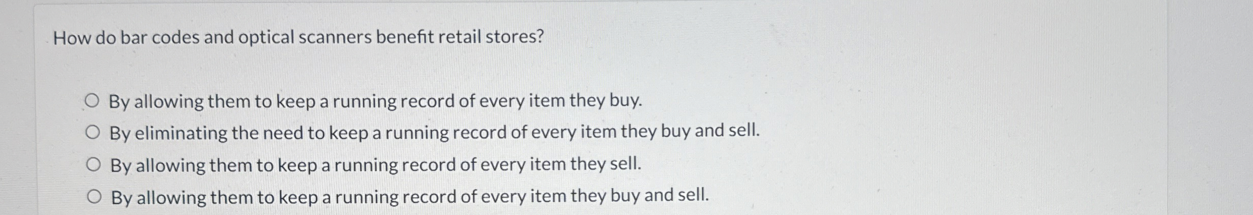 How do bar codes and optical scanners benefit