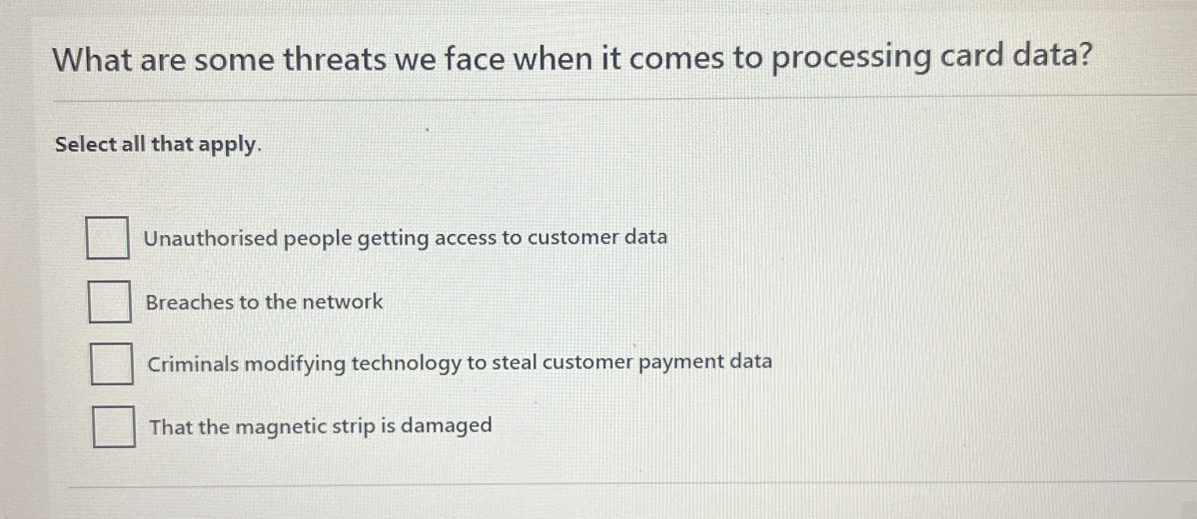 What are some threats we face when it comes to