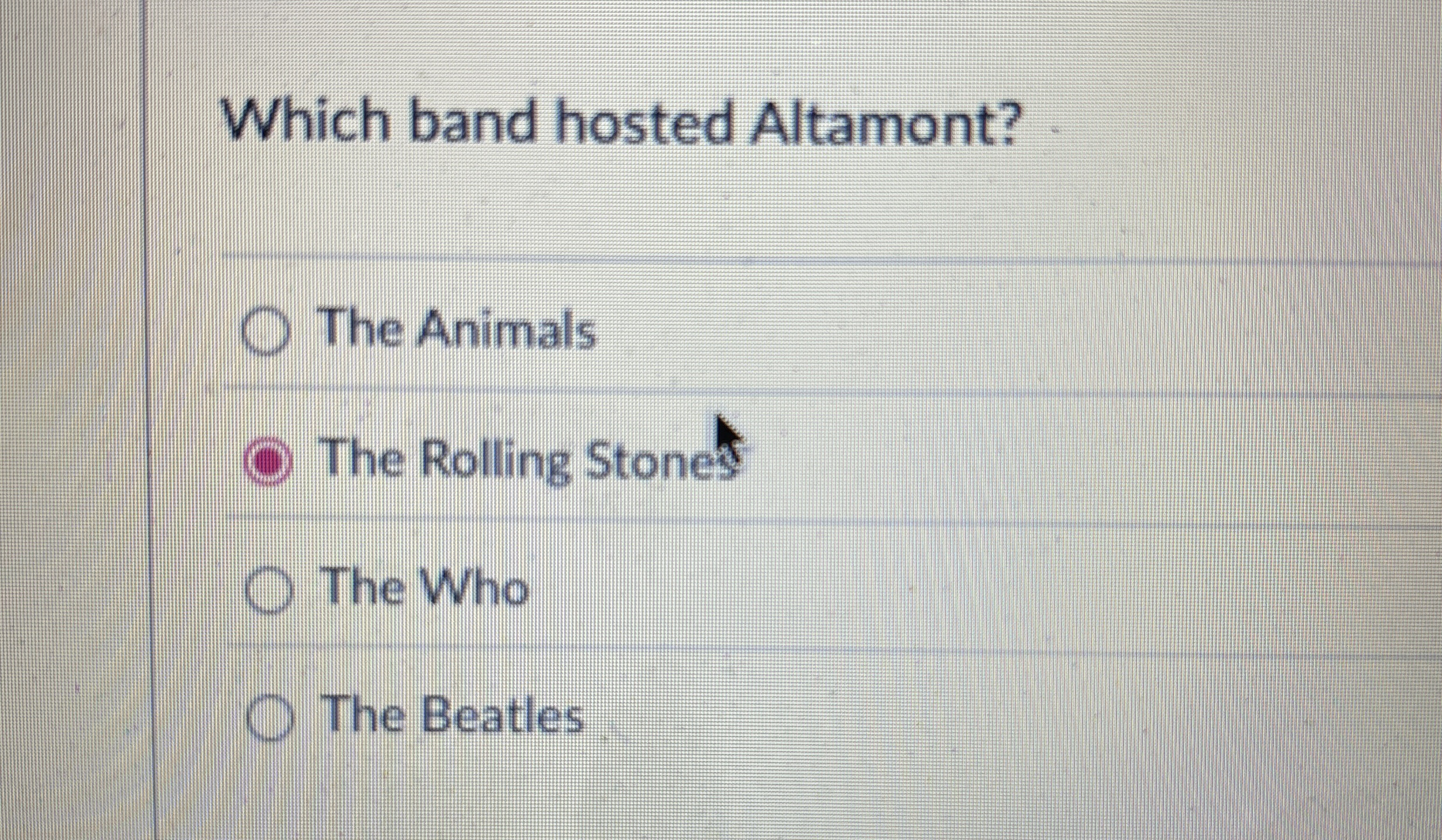 Which band hosted Altamont? The Animals The