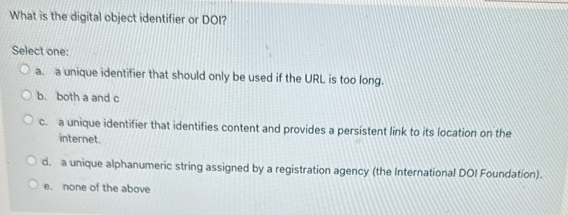 What is the digital object identifier or DOI?