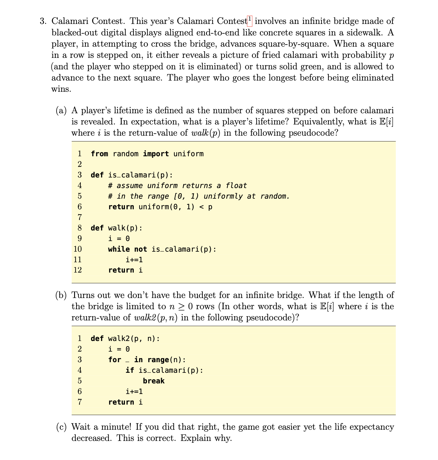 Calamari Contest. This year's Calamari Contest ?
