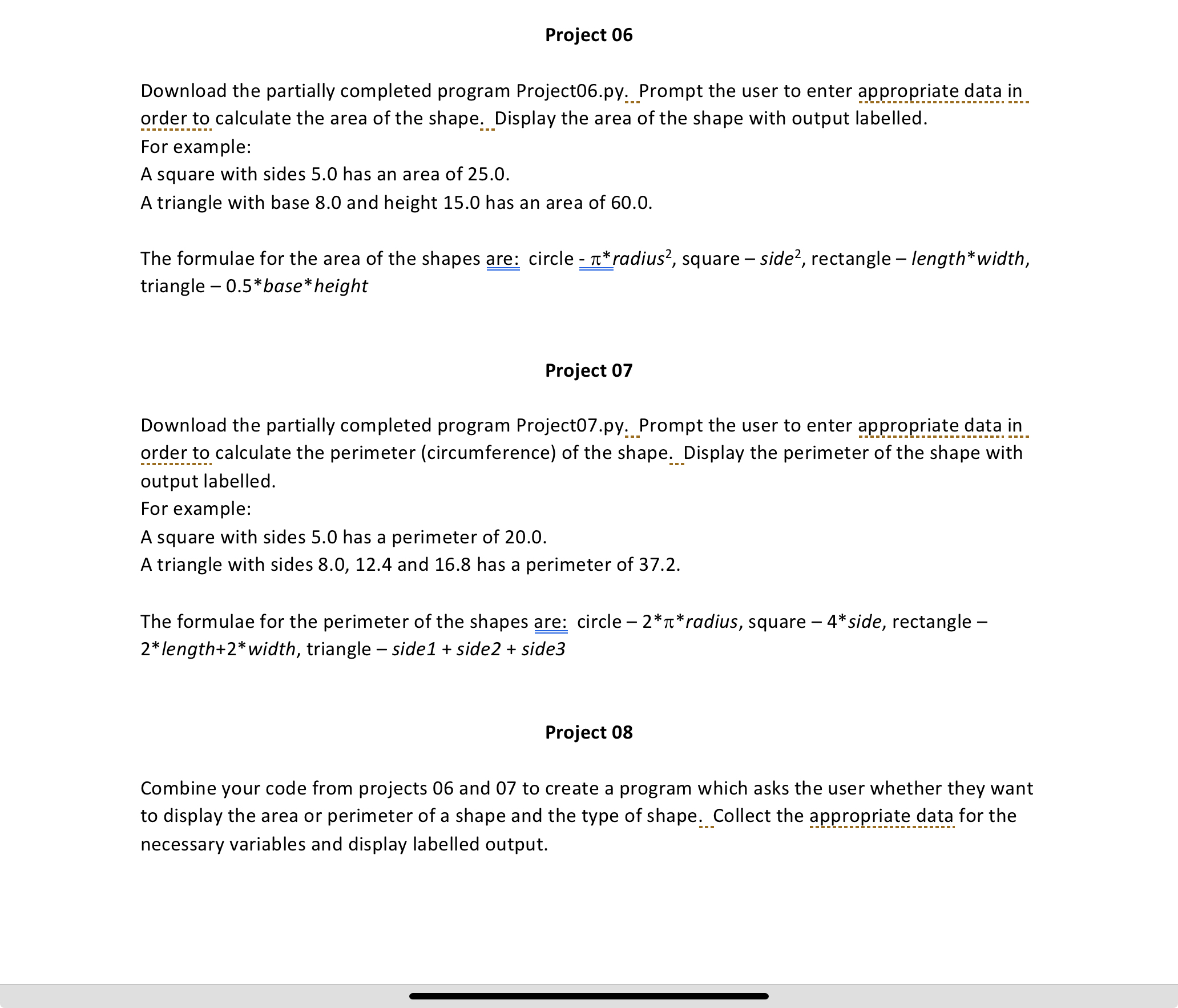 Project 0 6 Download the partially completed