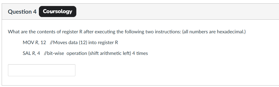 What are the contents of register R after
