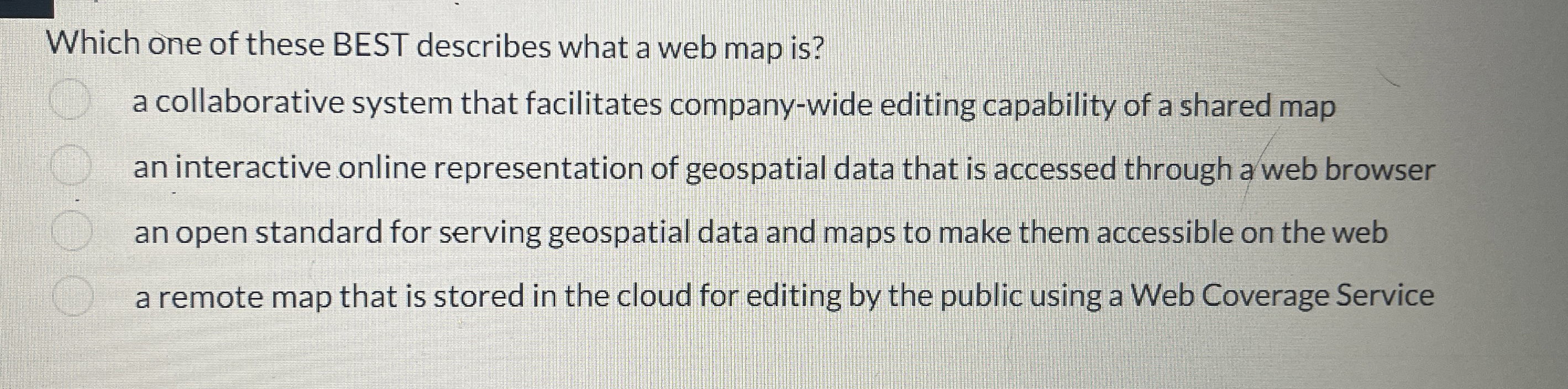 Which one of these BEST describes what a web map
