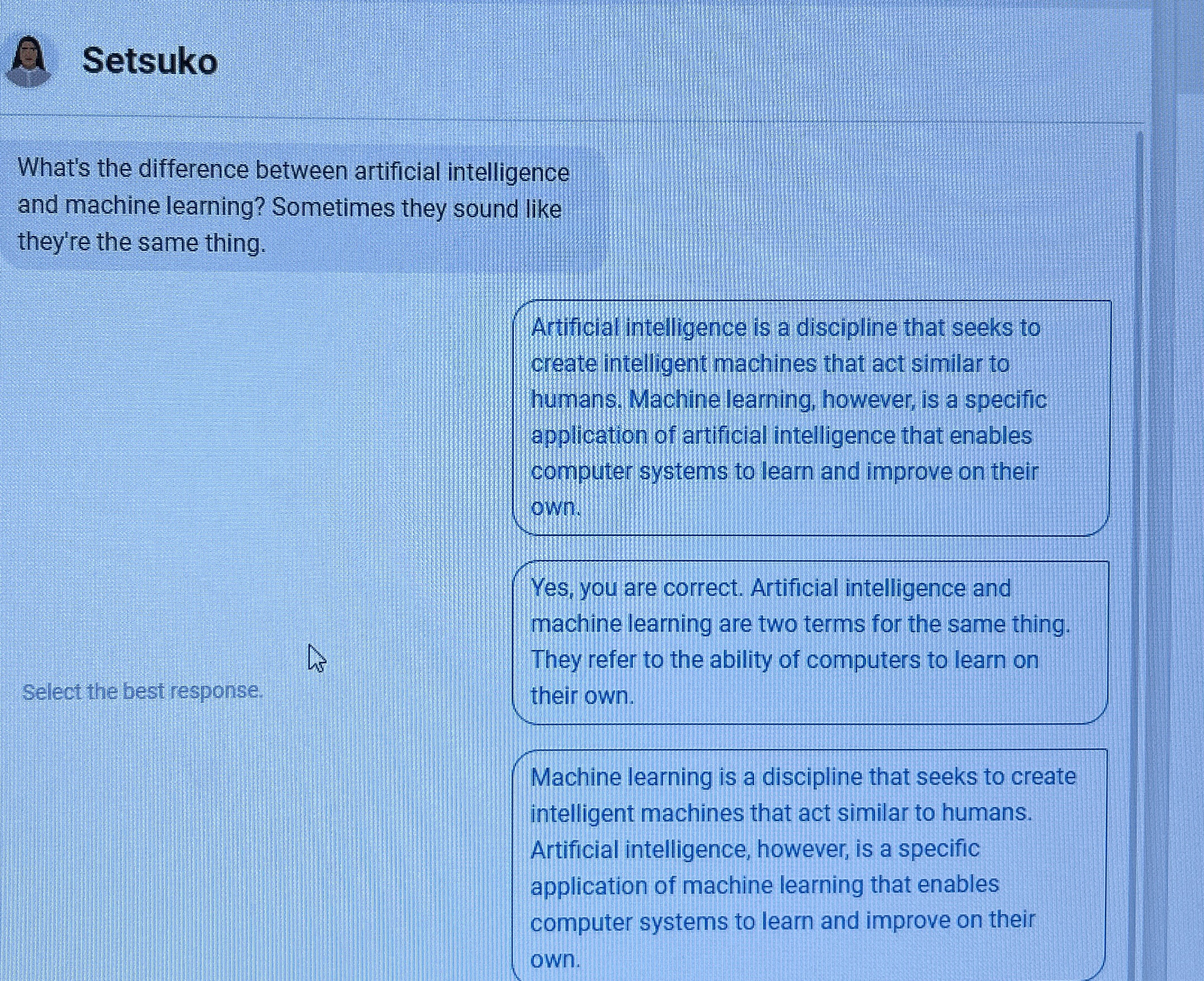 A Setsuko What's the difference between