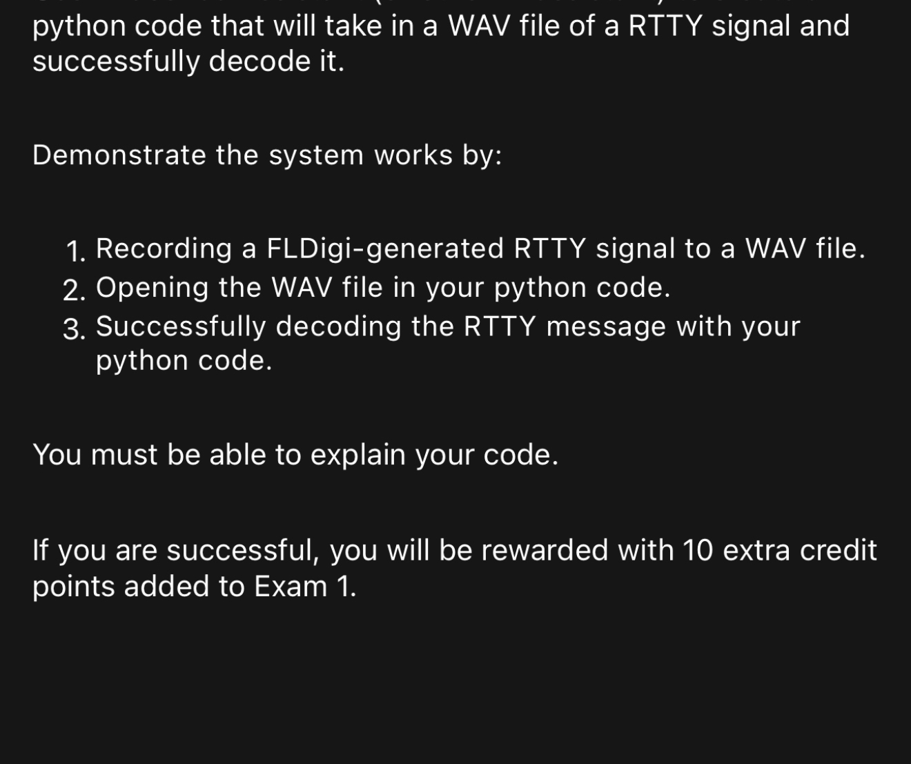 create a python code that will take in a WAV file