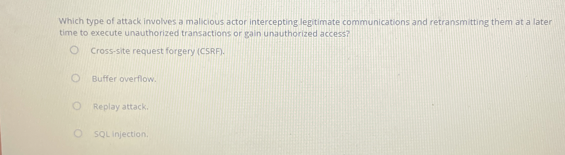 Which type of attack involves a malicious actor