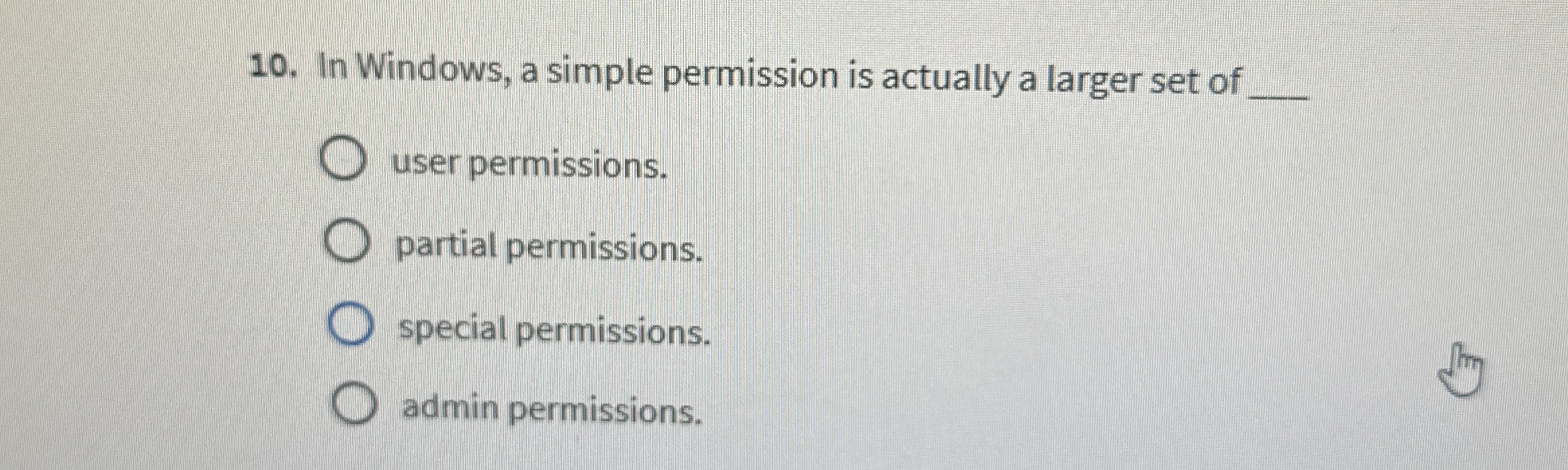 In Windows, a simple permission is actually a
