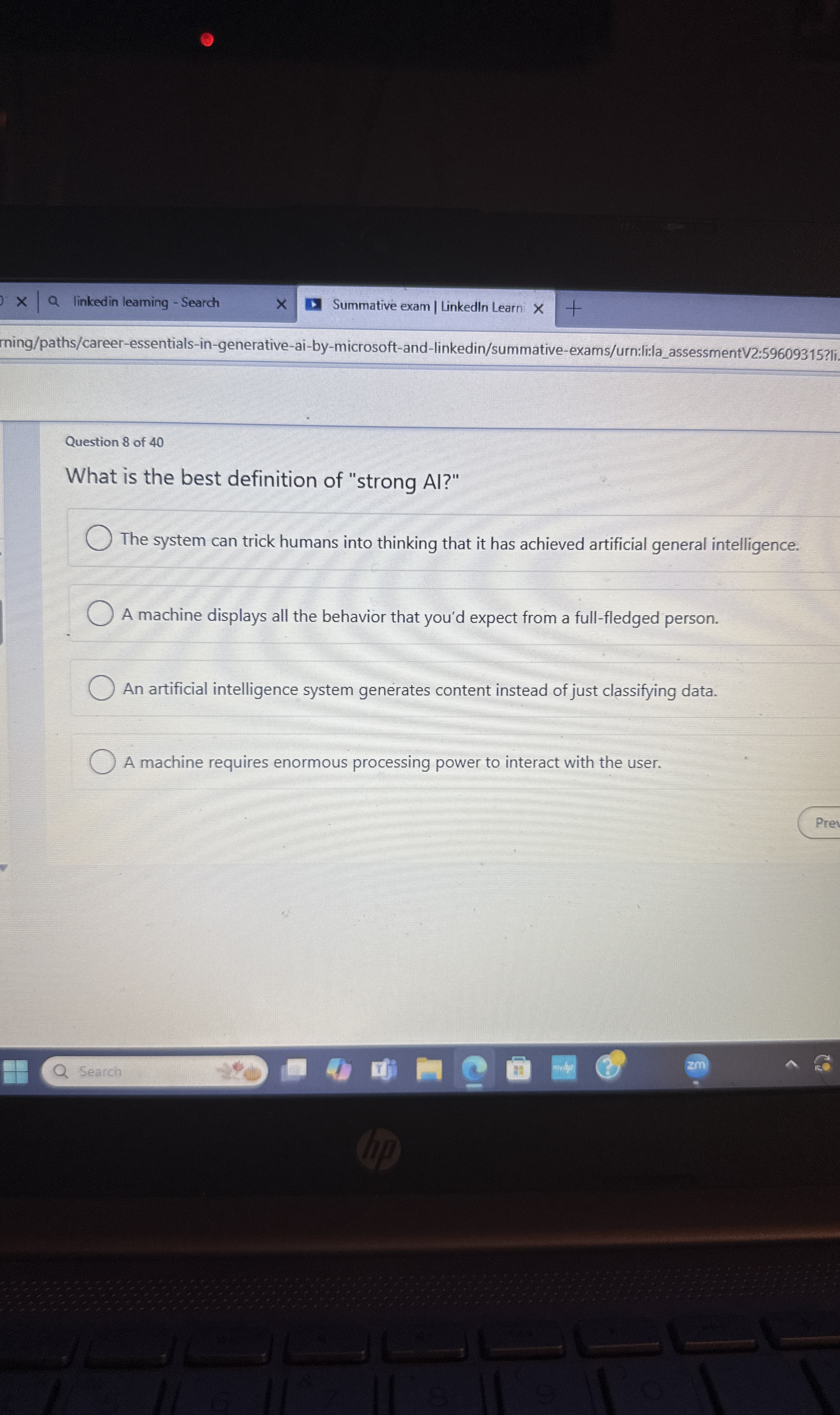 linkedin leaming - Search Summative exam |