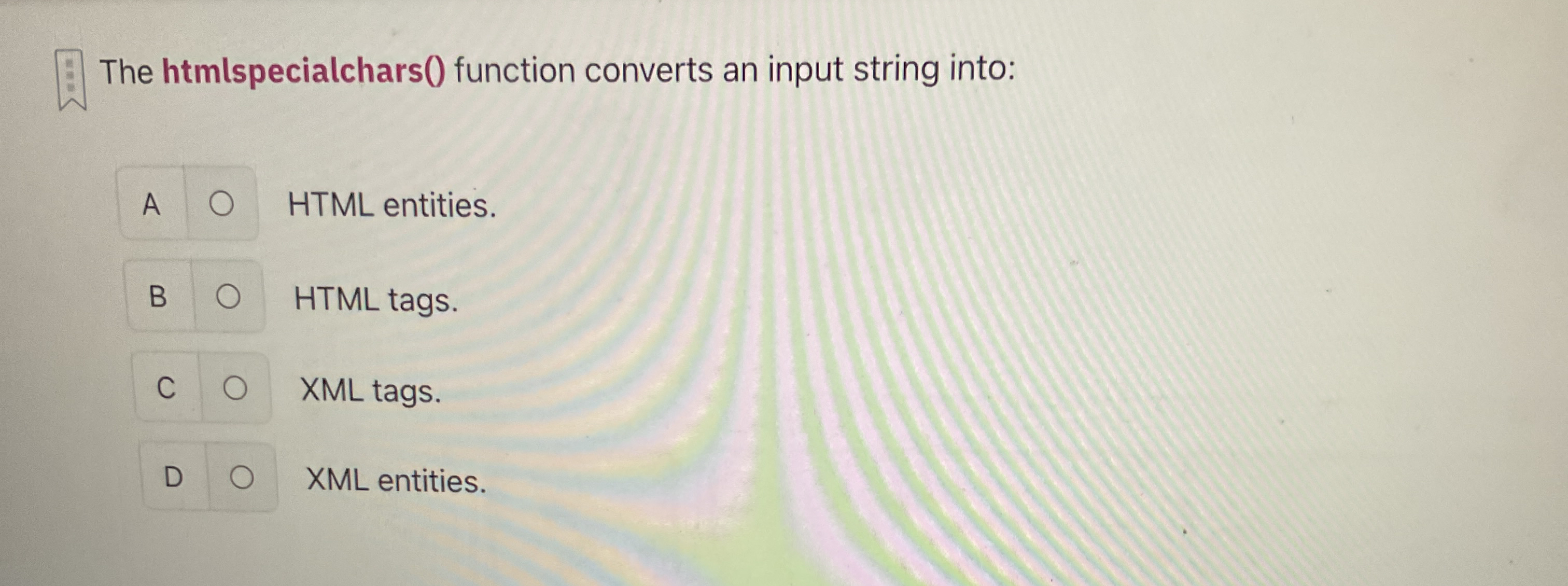The htmlspecialchars ( ) function converts an