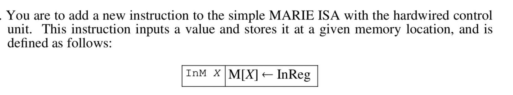 You are to add a new instruction to the simple