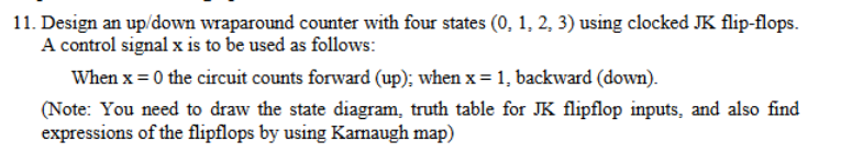 Design an up / down wraparound counter with four