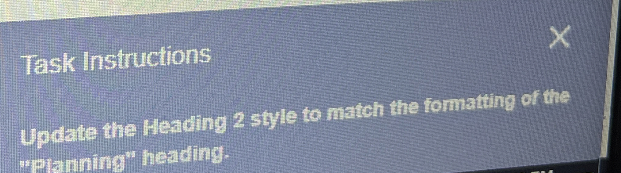 Steps for Task Instructions Update the Heading 2
