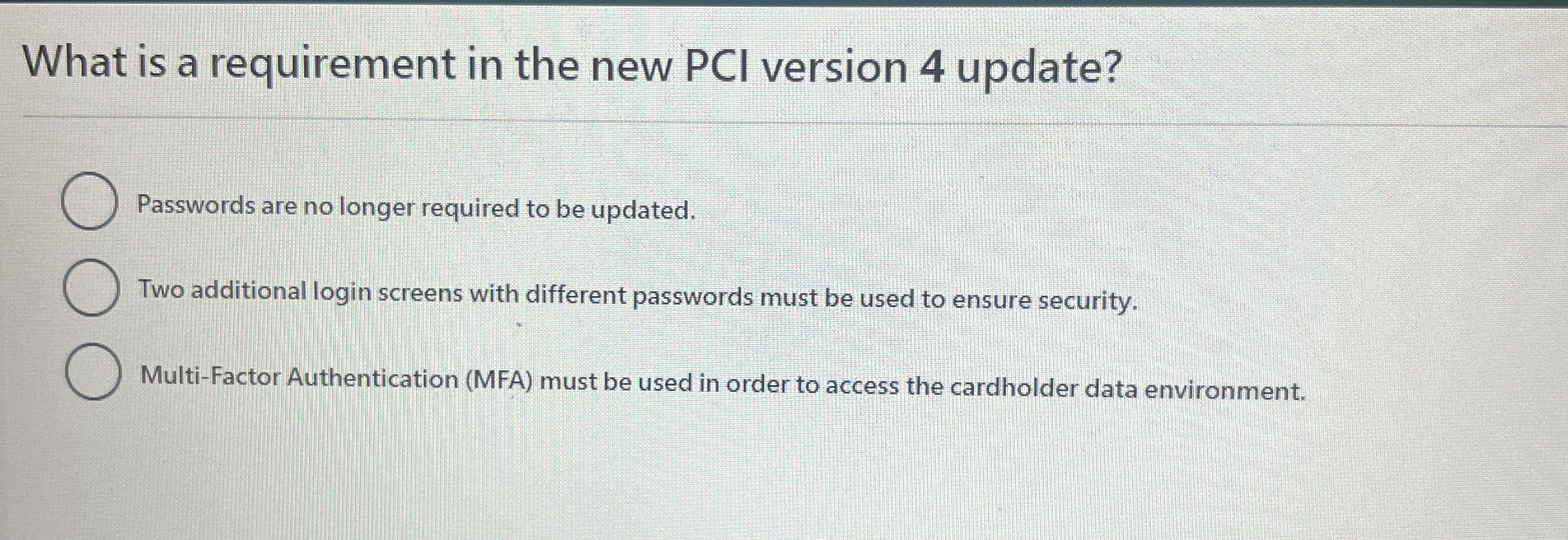 What is a requirement in the new PCl version 4