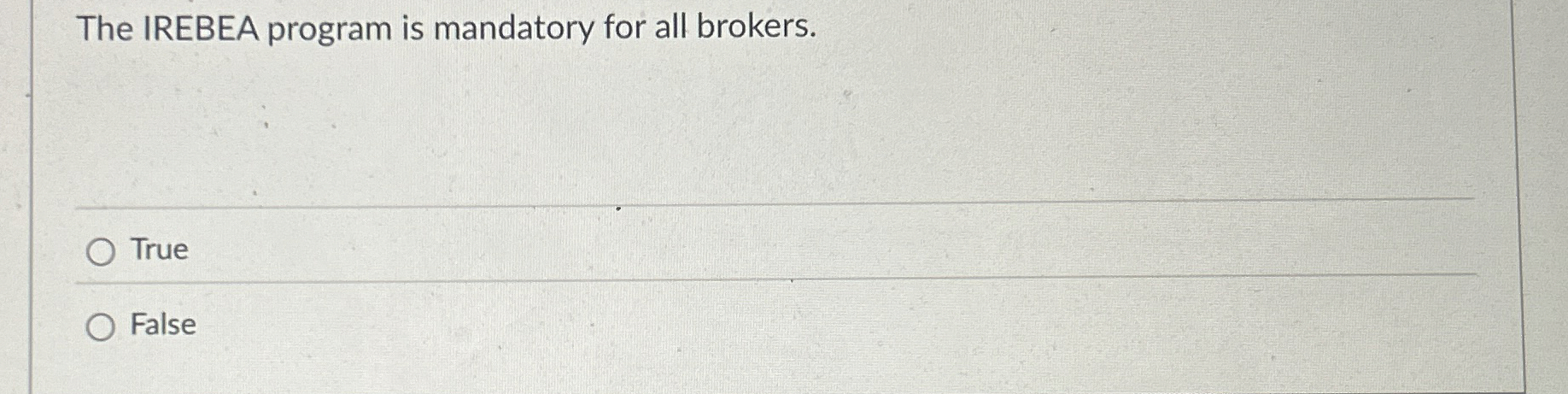 The IREBEA program is mandatory for all brokers.