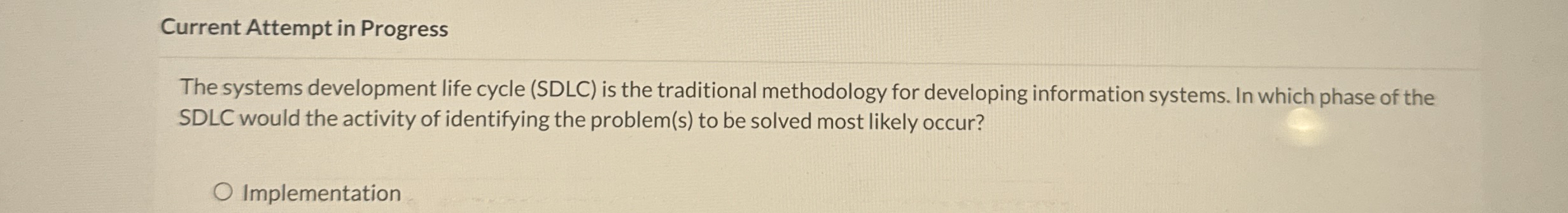 Current Attempt in Progress The systems