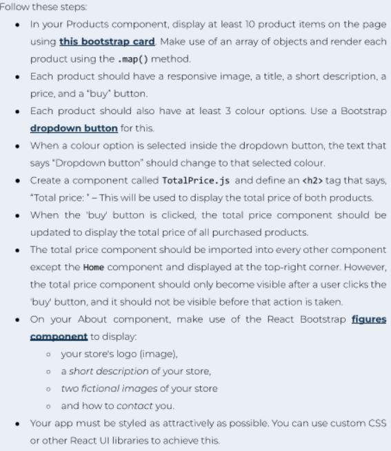 Follow these steps: In your Products component,