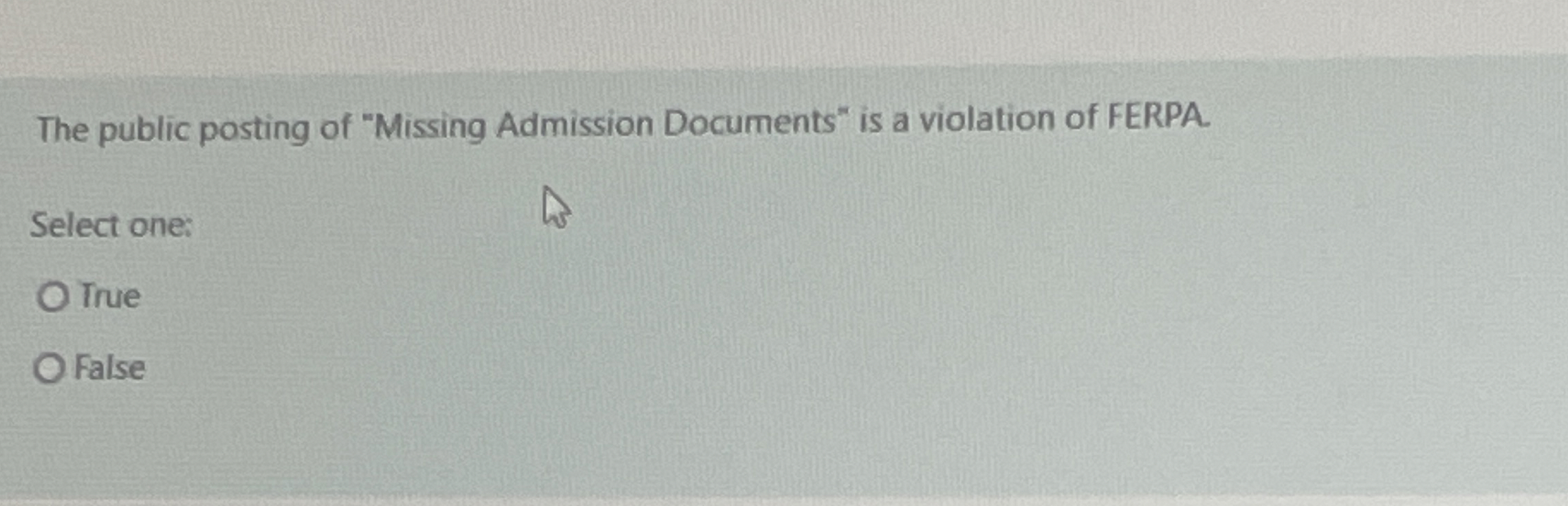 The public posting of "Missing Admission