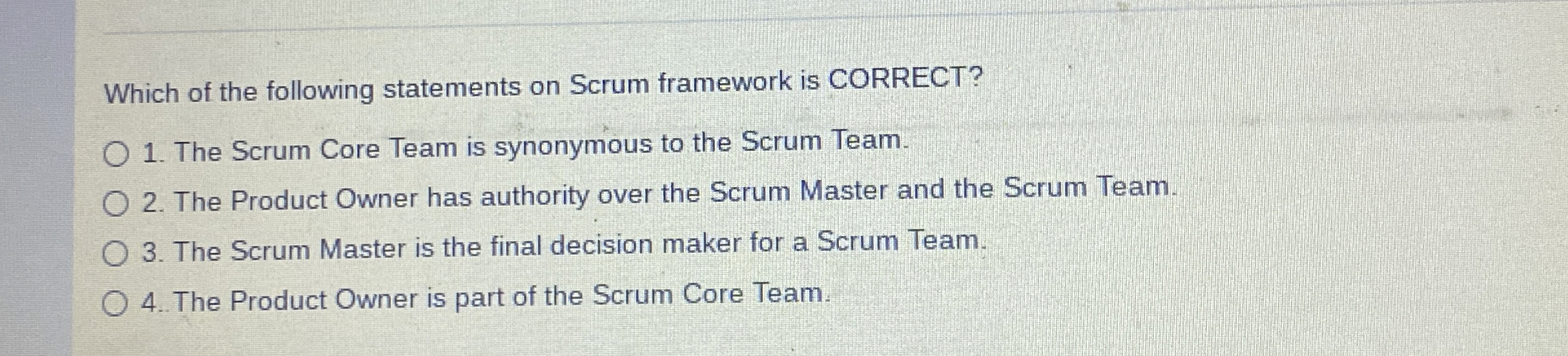 Which of the following statements on Scrum
